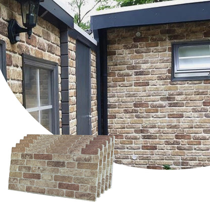 Dundee Deco 3D Wall Panels Faux Brick - Cladding, Light Brown Stone Look Wall Paneling, Styrofoam