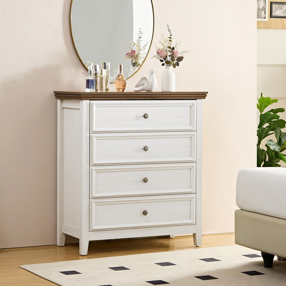 BLANKSPACE Dresser for Bedroom, 4 Drawer Dresser, Modern 4 Chest of Drawers, Farmhouse Storage