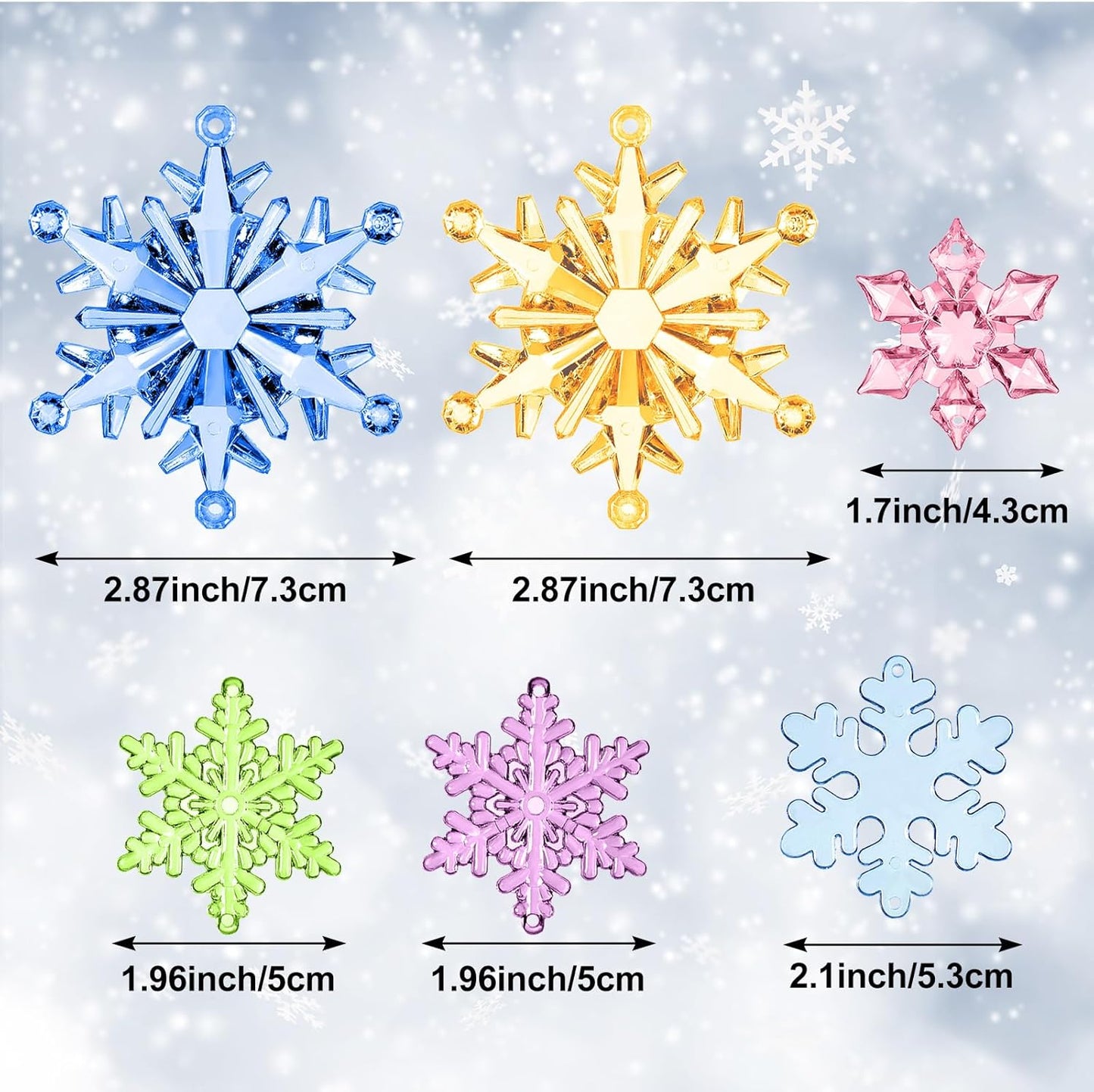 Dilunave 40 Pieces Christmas Snowflake Ornaments Acrylic Christmas Tree Decorations Crystal