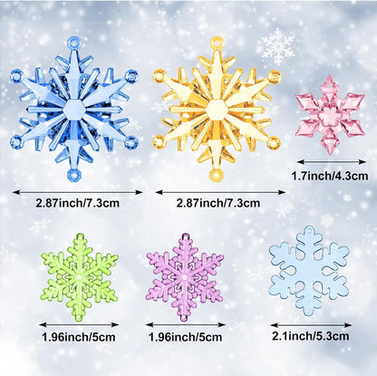Dilunave 40 Pieces Christmas Snowflake Ornaments Acrylic Christmas Tree Decorations Crystal