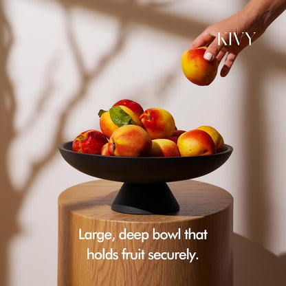 KIVY Concrete Fruit Bowl for Kitchen Counter - Large Decorative Bowl for Home Decor - Modern Key