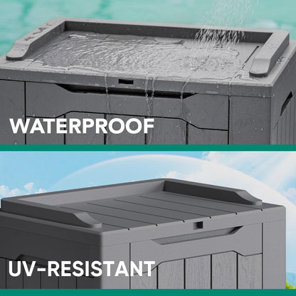 Devoko 30 Gallon Resin Deck Box 2 Pack Outdoor Indoor Waterproof Storage Box for Patio Furniture