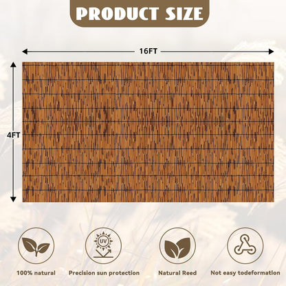 Reed Fencing Rolls, Decorative Bamboo Fencing 4ft High Roll Reed Screen, Bamboo Curtains for