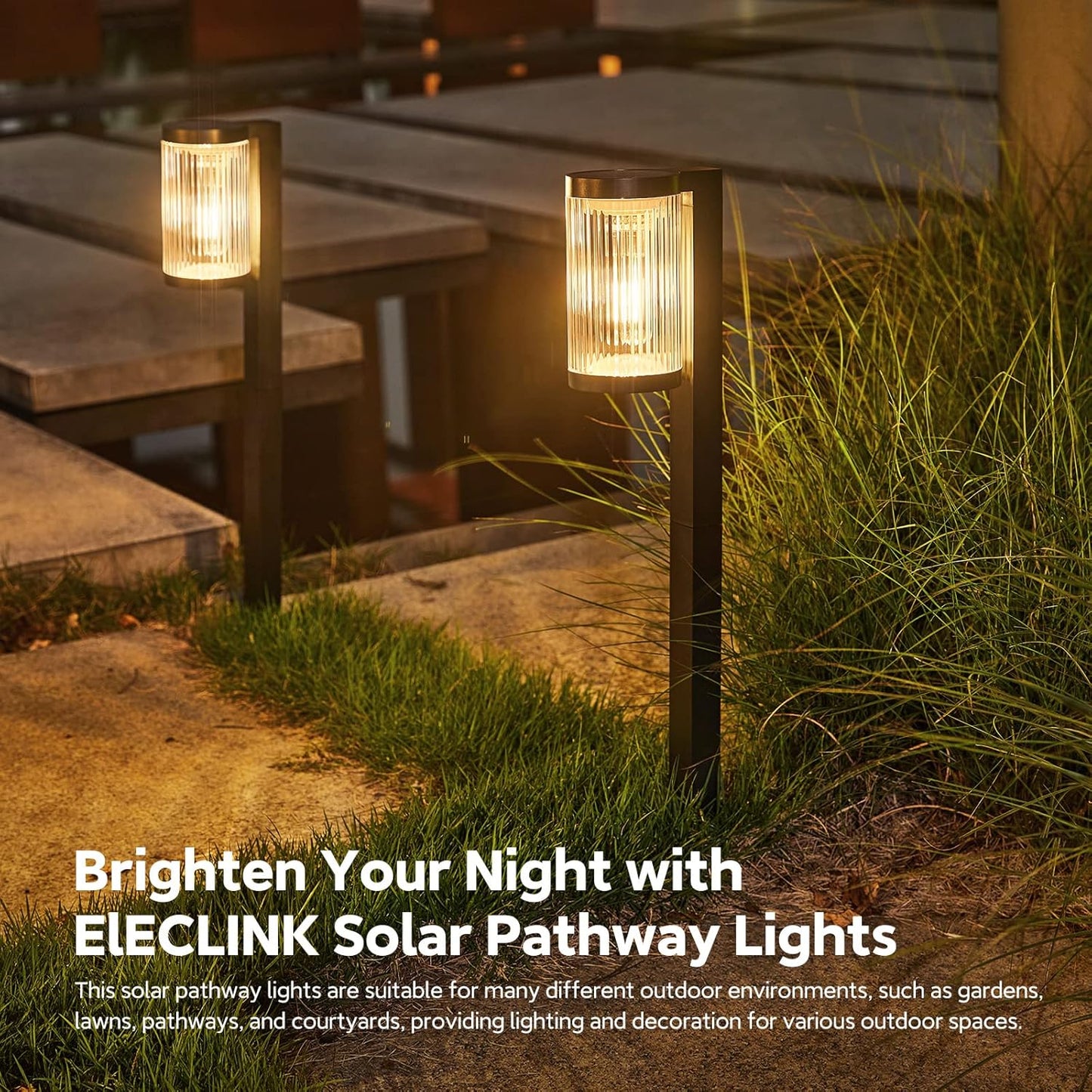 Solar Pathway Lights Outdoor, 4 Pack Upgraded Outdoor Solar Lights for Outside Super Bright Up to