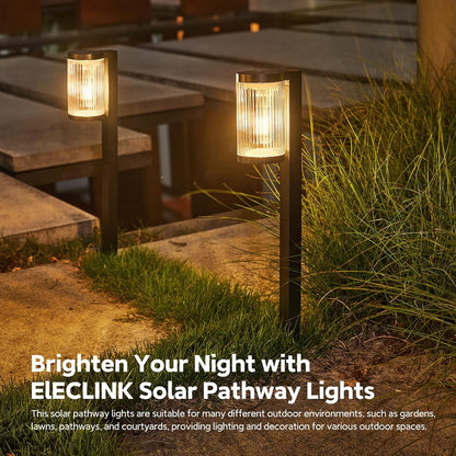 Solar Pathway Lights Outdoor, 4 Pack Upgraded Outdoor Solar Lights for Outside Super Bright Up to