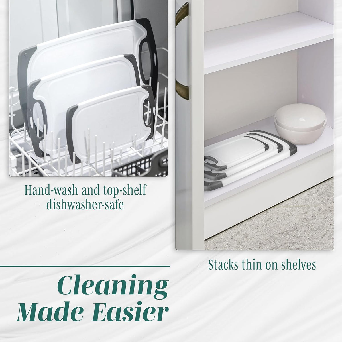 Cutting Boards for Kitchen - BPA-Free Chopping Board - Different Sizes & Non Slip Handles