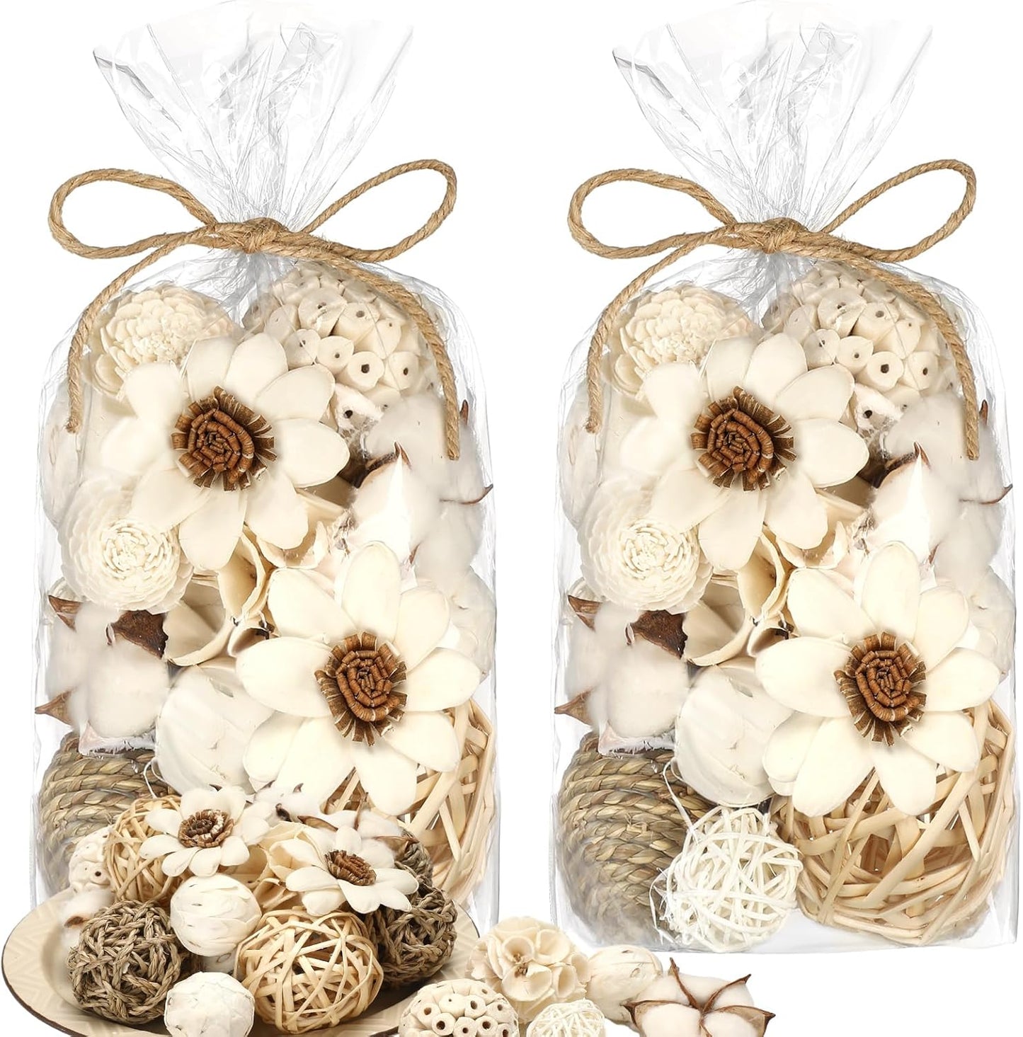 Riceshoot 2 Pack Decorative Balls Potpourri Bowl Filler Decor Natural Vase Bowl Filler Assorted