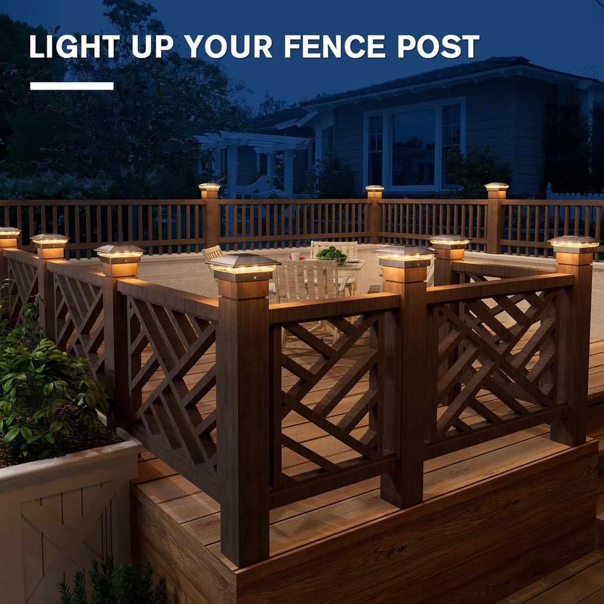 VOLISUN Solar Post Cap Light Outdoor 16pack,Solar Deck Fence - Post Lights Waterproof for 4x4