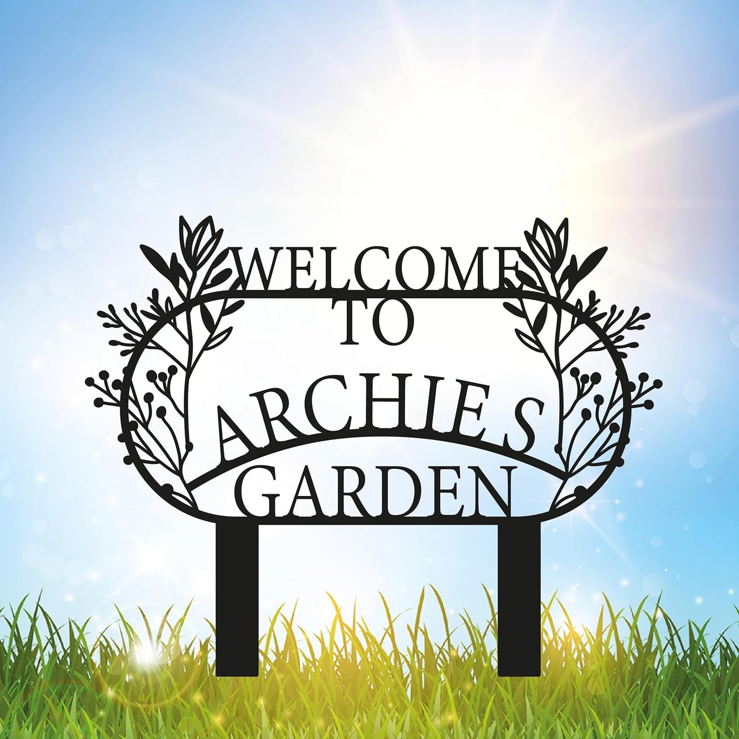 Personalized Metal Garden Sign with Stake, Custom Garden Decor for Outdoor, Custom Family Name