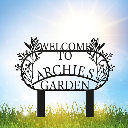 Personalized Metal Garden Sign with Stake, Custom Garden Decor for Outdoor, Custom Family Name