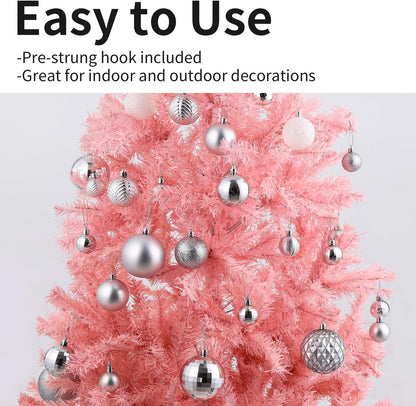 LANGXUN 36pcs Silver Christmas Tree Decorations Balls, Bolas De Navidad, 2025 Christmas Decor