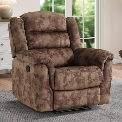 EBELLO Manual Recliner Chair, Soft Fabric Recliner Sofa with Overstuffed Armrest and Backrest for