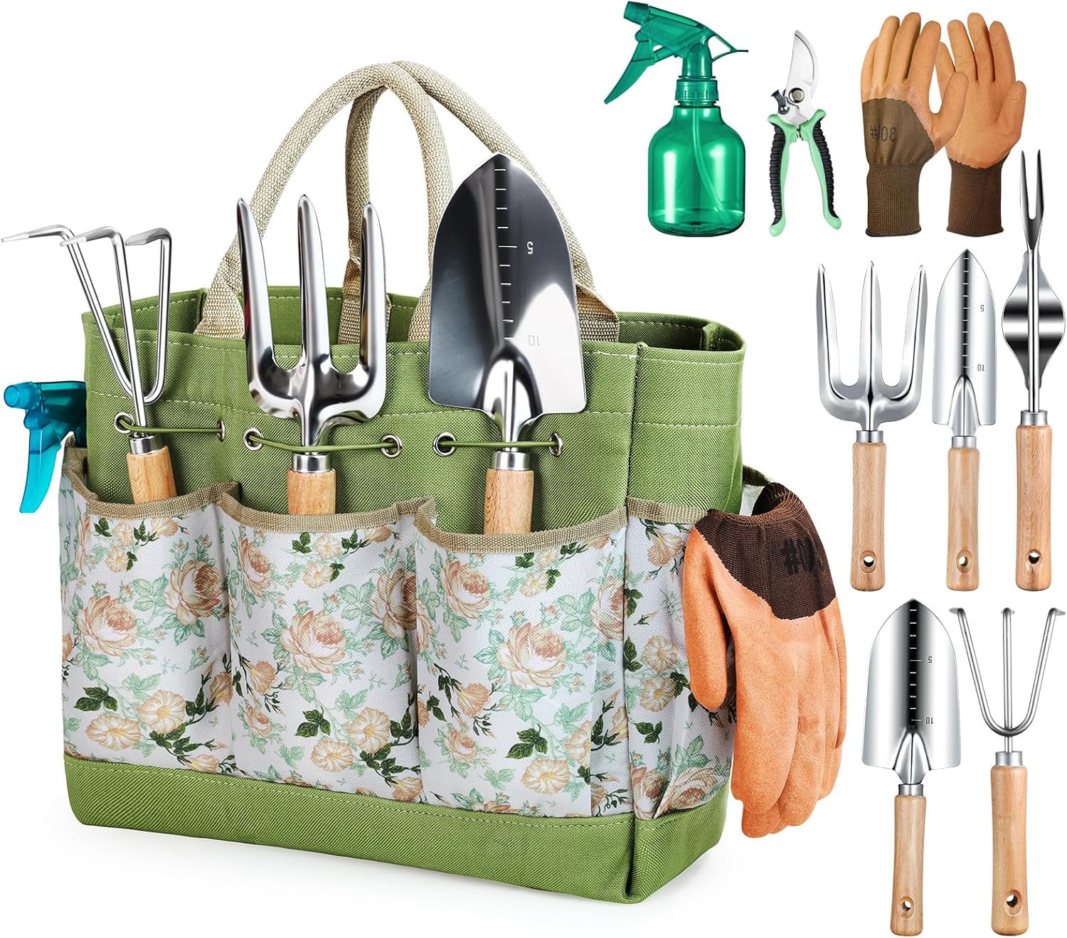 Gardening Tools 9-Piece Heavy Duty Gardening Hand Tools with Fashion and Durable Garden Tools
