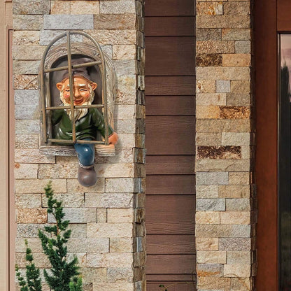 Whimsical Fairy Garden Gnome Statue, Tree Faces Decor Outdoor -5.9 Inch, Funny Garden Tree