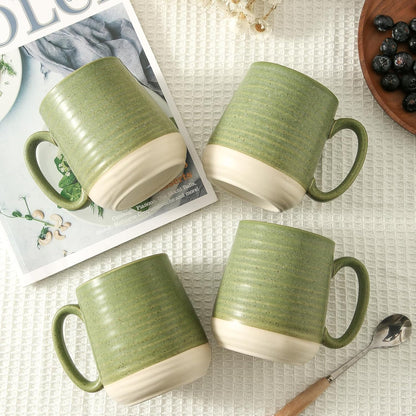 Hasense Porcelain Coffee Mugs Set of 6, 15 Ounce Large Ceramic Coffee Cups Set with Handle for
