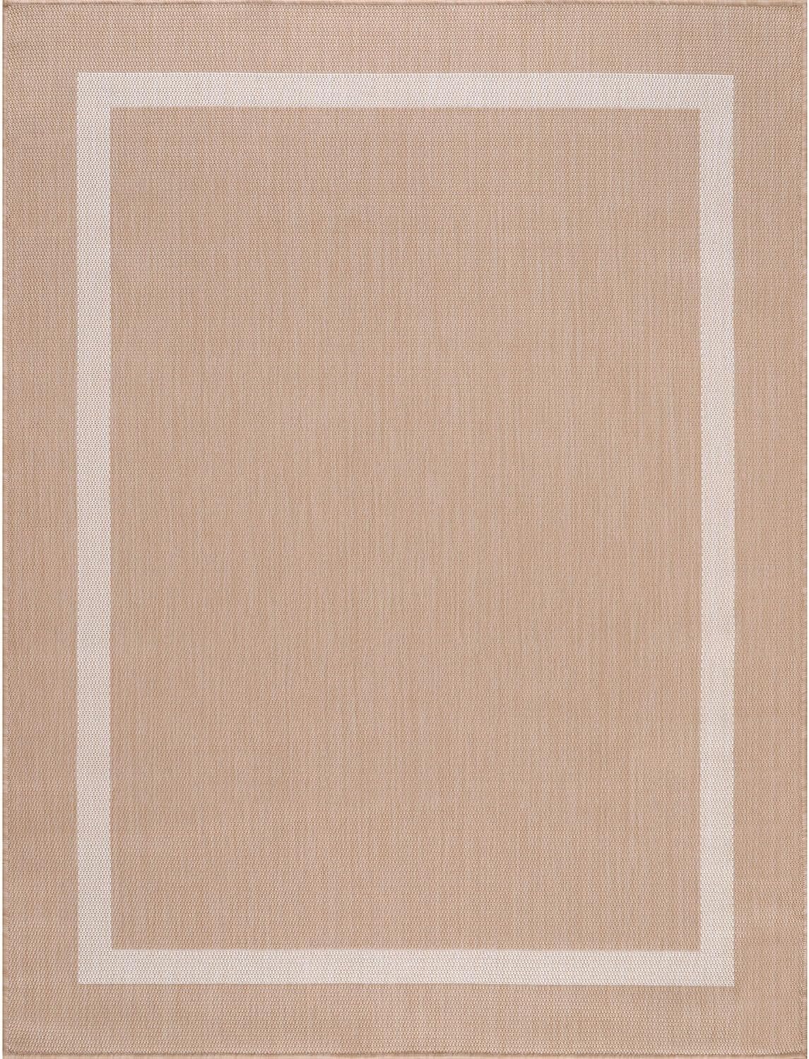 Bordered Outdoor Rug 6x9 Washable Outside Carpet for Indoor Patio Porch Waterproof Easy Cleaning
