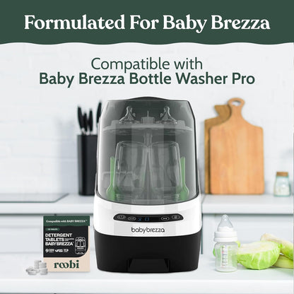 Roobi Detergent Tablets Compatible with Baby Brezza Bottle Washer Pro. Removes Milk Residue & Odor