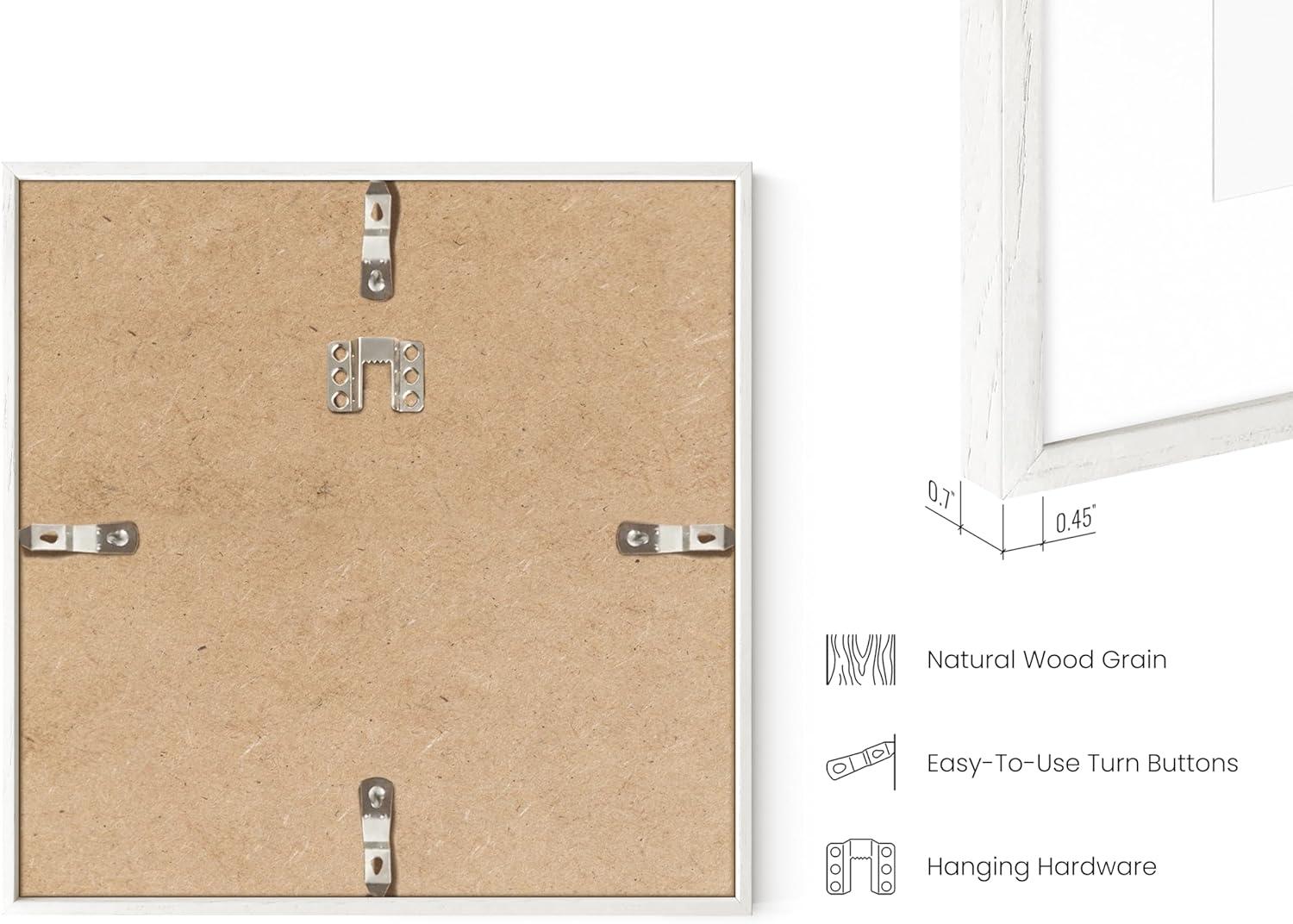 HAUS AND HUES Square Picture Frames 10 x 10 Set of 25 - Photo Gallery Wall Frame Set, Wood Frames