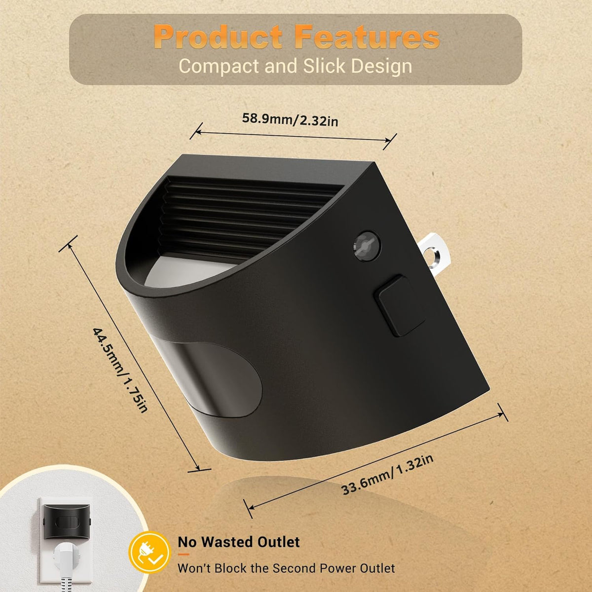 JandCase Motion Sensor Night Light, Night Lights Plug into Wall, Dusk to Dawn Sensor Nightlight