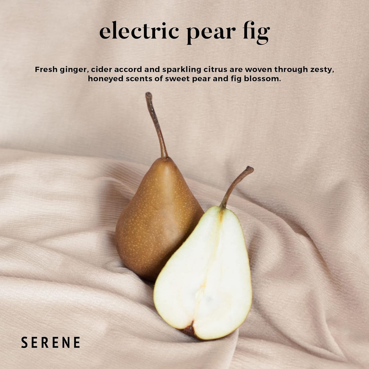 Hidden Label Large Scented Candle, Electric Pear Fig, 30oz 3 Wick Huge Candle, Serene Collection
