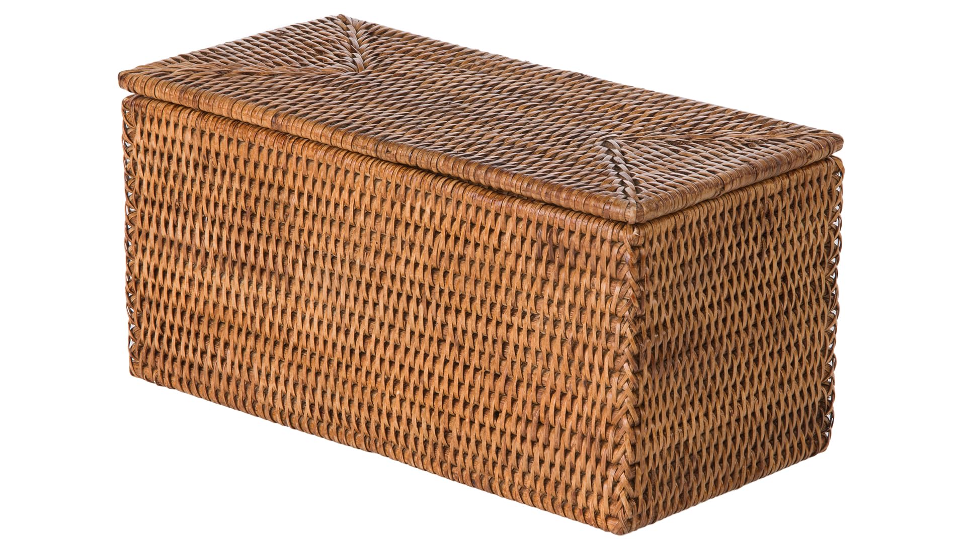 Kouboo La Jolla Rattan Storage Box, Toilet Roll Holder, Honey Brown