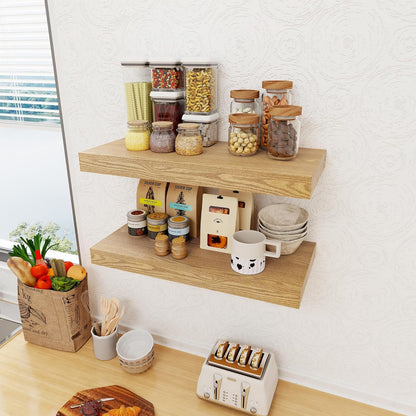 12 Inch Deep Floating Shelves, 24 x 12 Floating Shelf for Books, Rustic Wood Deep Wall Shelves for