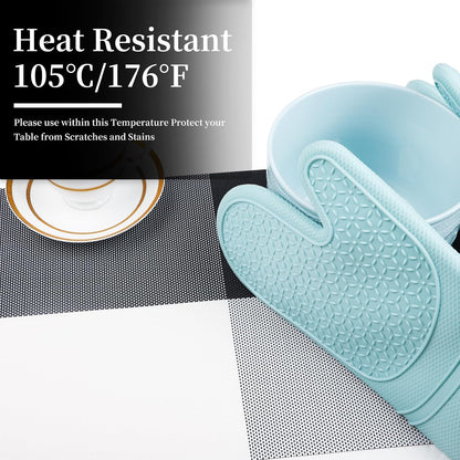 Vinyl Plastic Placemats Set of 6 Washable Heat Resistant Non-Slip Elegant Indoor Outdoor Kitchen