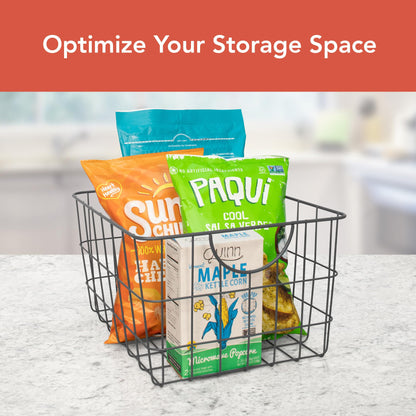 Spectrum Utility Steel Wire Storage Basket for Kitchen Pantry Organization & Closet Shelves with