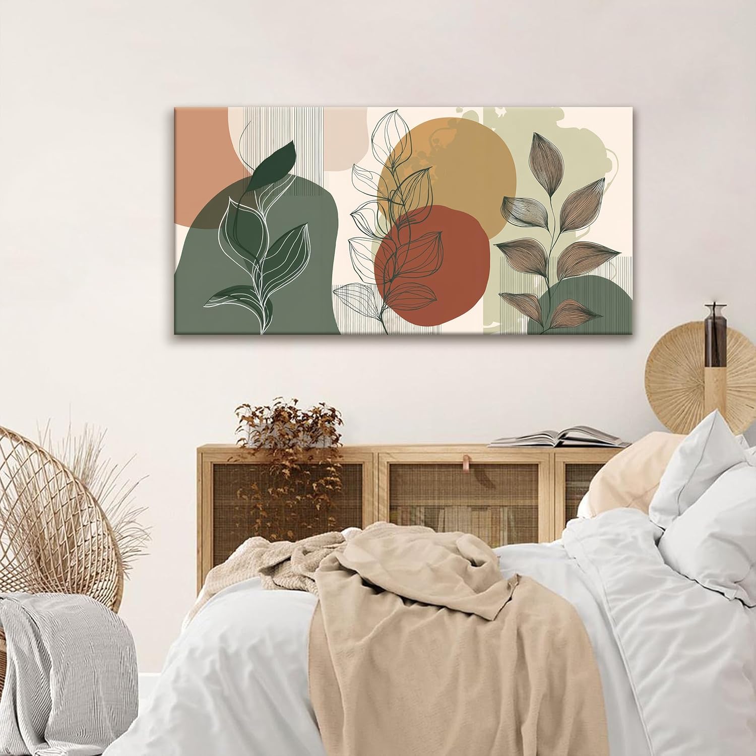Tsomzxng Abstract Boho Wall Art Century Modern Canvas Art Wall Decor Artwork Abstract Wall Decor
