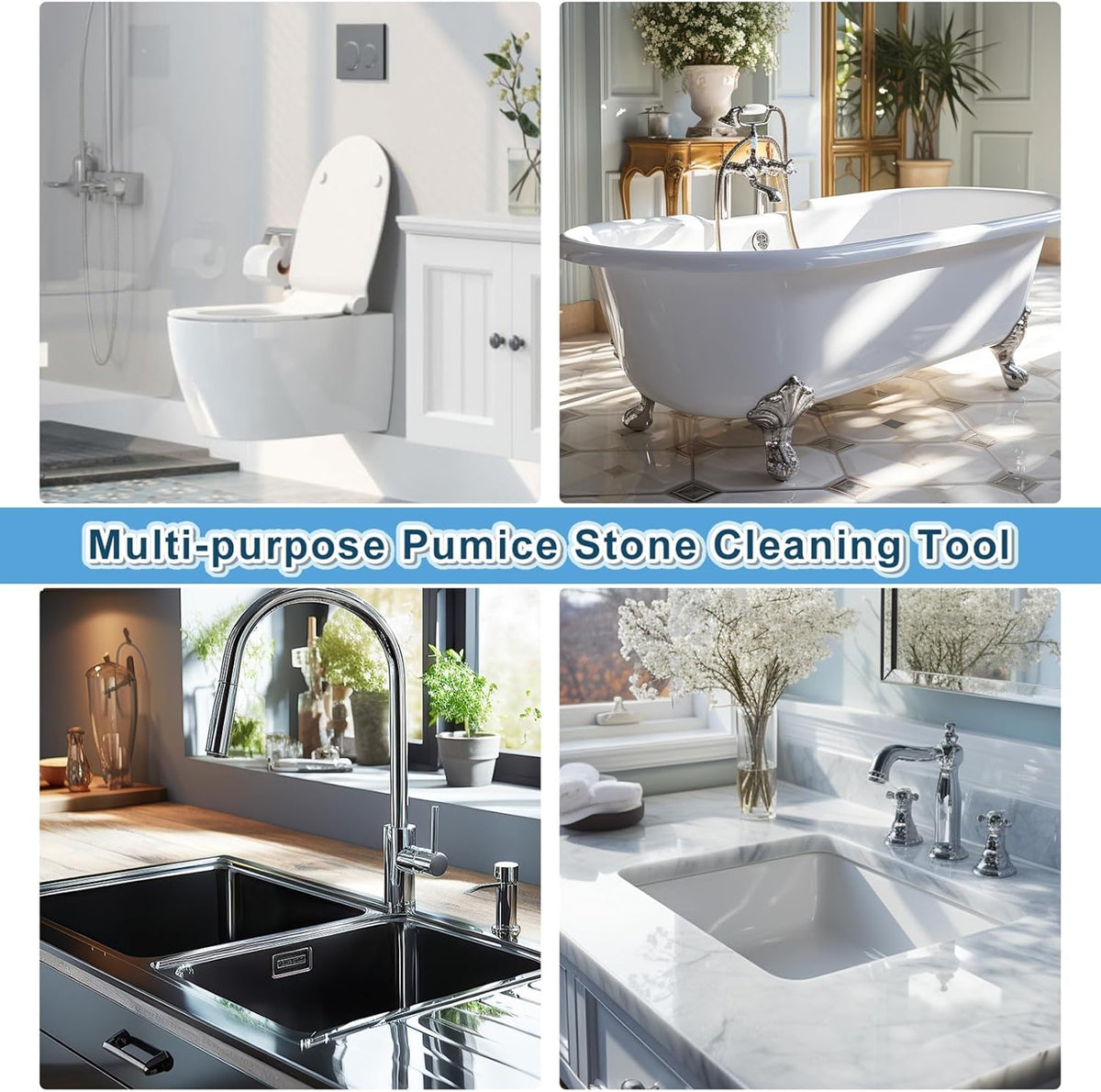 Pumice Stone Toilet Bowl Cleaner,16.7Inch Toilet Pumice Stone with Handle Cleans Hard Water Ring