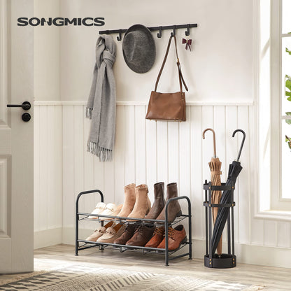 SONGMICS Shoe Rack, 2 Tier Shoe Organizer for Closet, Holds up to 8 Pairs of Shoes, Shoe Rack for