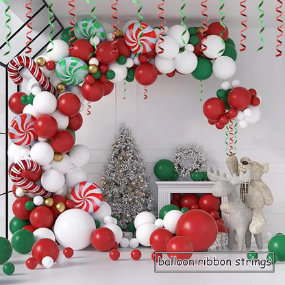 BEISHIDA 2 Pack Christmas Curling Ribbons Red and Green Balloon String Ribbons for Gift Warppping