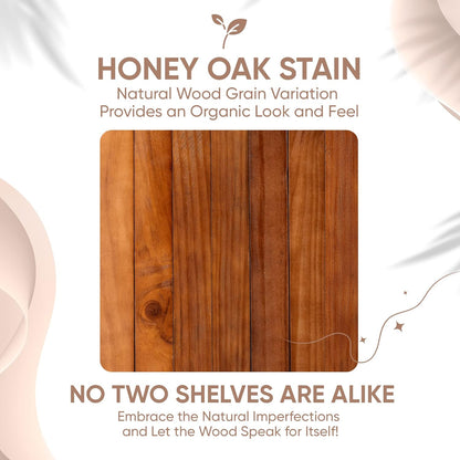 Homeforia 24inch Oak Floating Shelf for Wall, High End Solid Real Wood 24 inches Long Floating