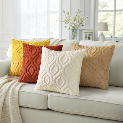 decorUhome Throw Pillow Covers 20x20 Inch Set of 2, Soft Plush Decorative Faux Fur Light Brown
