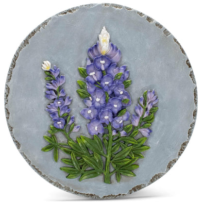 NAT & Jules Floral Colorful Dimensional Indoor Outdoor 12 inch Round Cast Resin Decorative Garden