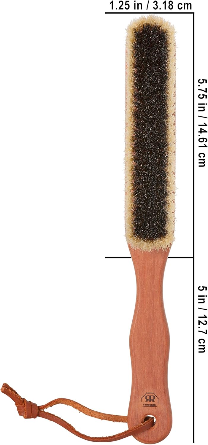 REDECKER Natural Pig Bristle Cashmere Brush with Oiled Pearwood Handle, 10-3/8 inches, Two Layers