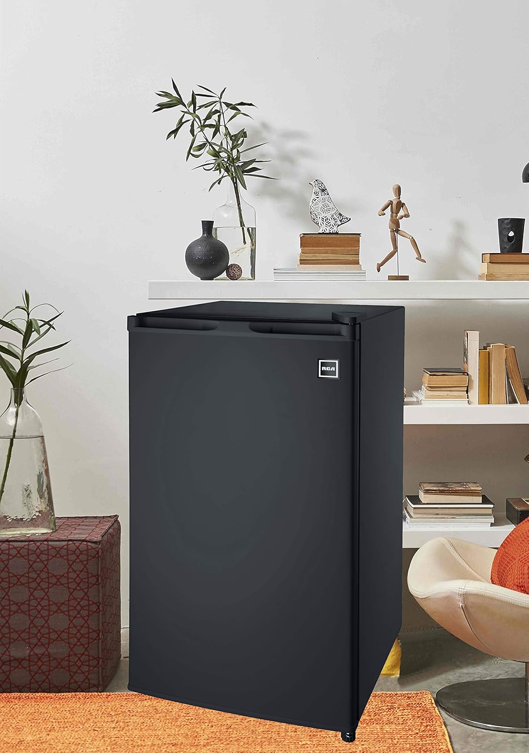 RCA RFR321-B-Black-COM RFR321 Single Mini Refrigerator-Freezer Compartment-Adjustable Thermostat