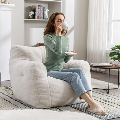 Recaceik Bean Bag Chairs, Tufted Soft Stuffed with Filler, Fluffy and Lazy Sofa, Imperial Lounger