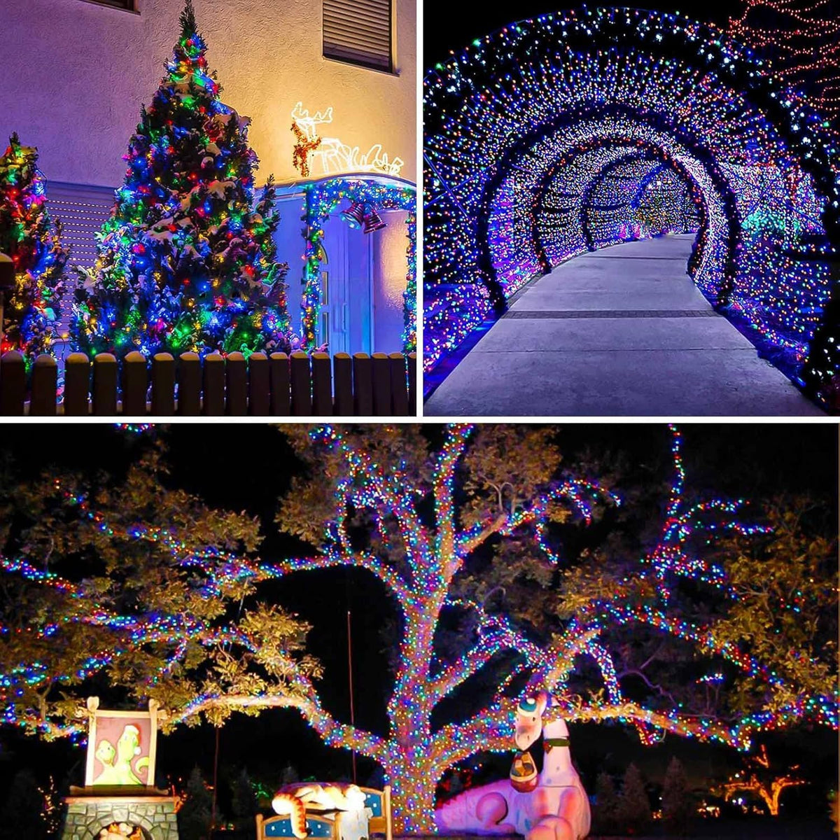Solar String Lights Outdoor, 4 Pack 288FT 800 LED Solar Twinkle Lights for Outside Waterproof