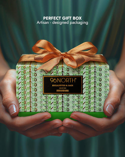 96NORTH Luxury Eucalyptus & Sage Soy Candle | Large 3 Wick Jar Candle | Up to 50 Hours Burning Time