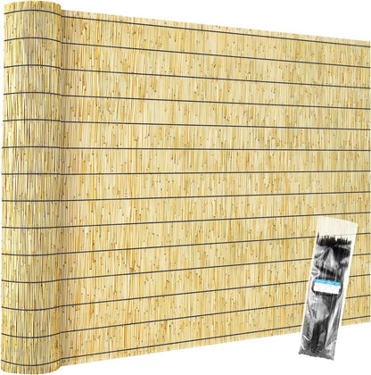Natural Reed Fencing Rolls,5.5FT X 16.4FT Reed Screen Curtain Fence Covering Privacy Bamboo for