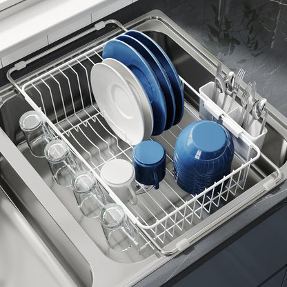 Dish Drying Rack in Sink, Small Dish Drainers for Inside Sink, Over The Sink Dish Racks, Stainless