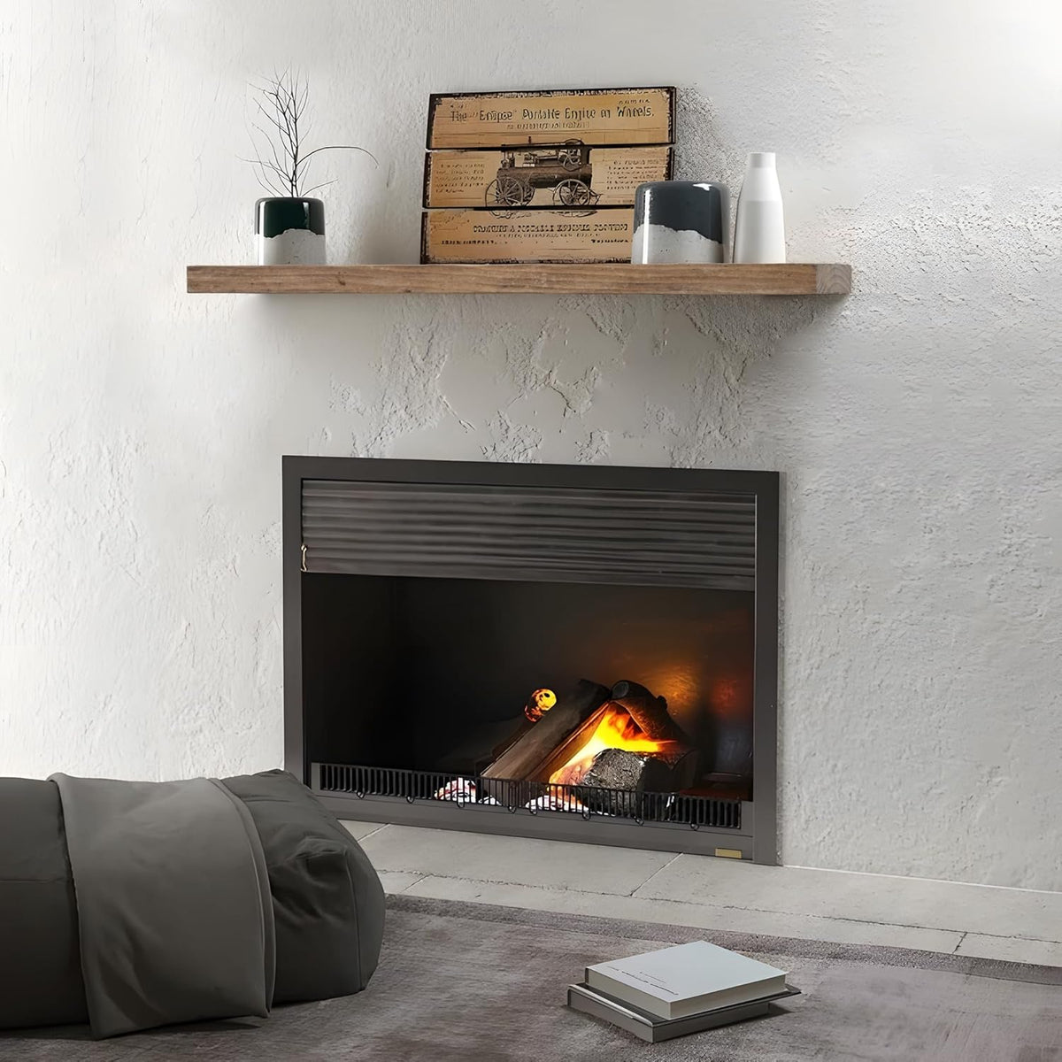 Floating Shelves, 8 Inch Deep Rustic Solid Reclaimed Wood Wall Shelves for Storage, Wall Mounted