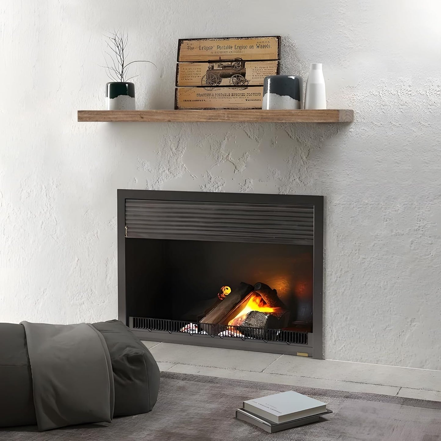 Floating Shelves | 8" Deep Rustic Reclaimed Barnwood Wall Hanging Shelves with Invisible Heavy-Duty