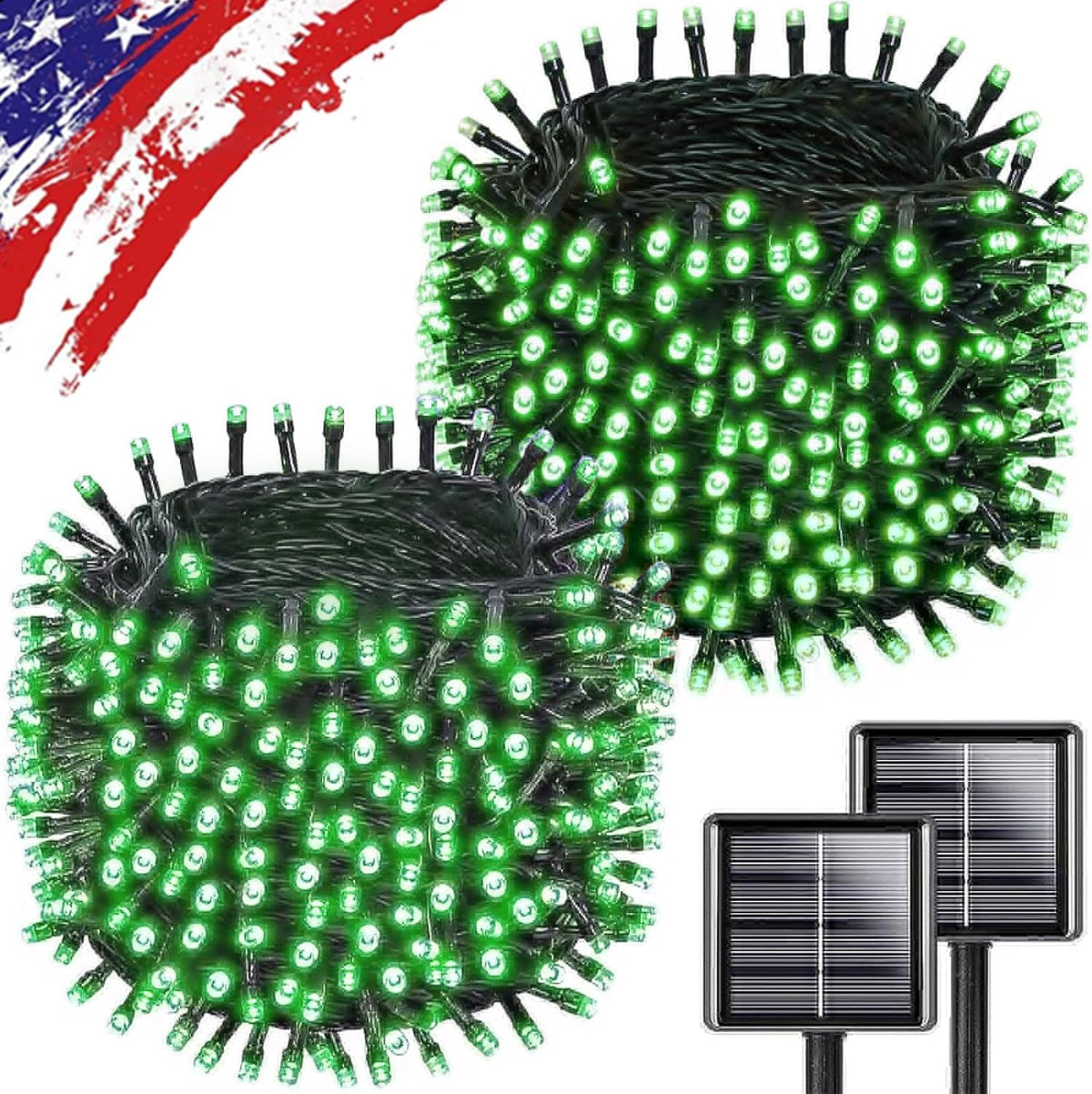 Upgrade Solar String Lights for Outside 2 Pack Total 180FT 500LED String Lights Outdoor with 8