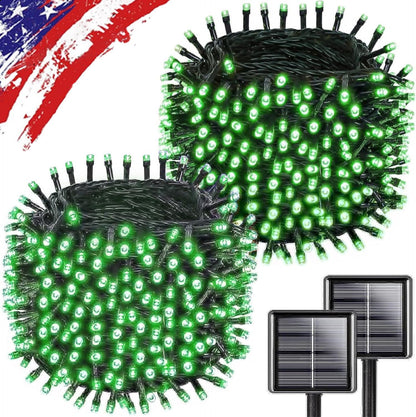 Upgrade Solar String Lights for Outside 2 Pack Total 180FT 500LED String Lights Outdoor with 8