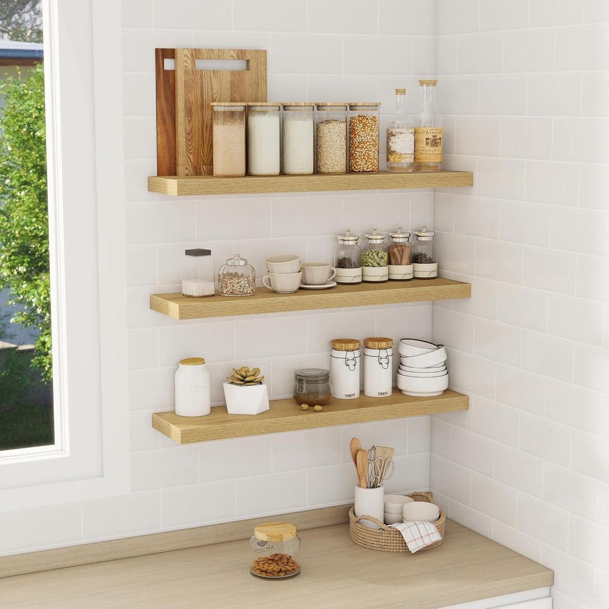Floating Shelves Wall Shelf 30 Inch Long, Rustic Wood Bathroom Shelves 30 Inch, Farmhouse Home