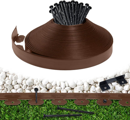 Garden Edging Border,Plastic Edging for Landscaping,Flower Bed, Paver and Lawn Edging Border