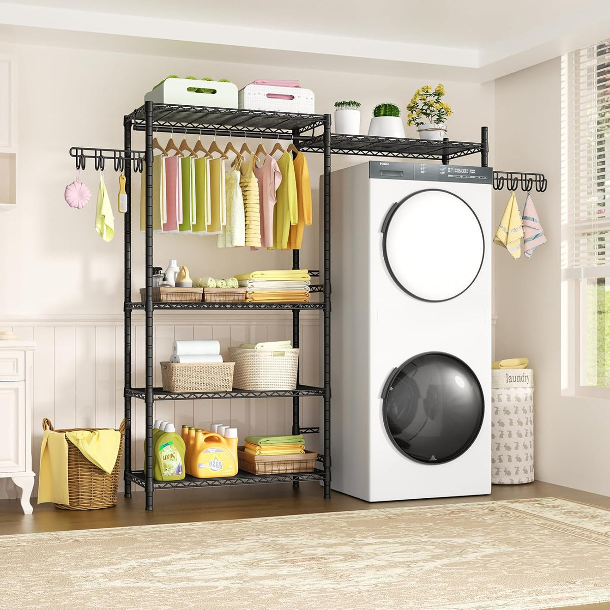 Ulif U5 Over the Washer and Dryer Storage Shelf, Laundry Room Space Saver Bathroom Storage and