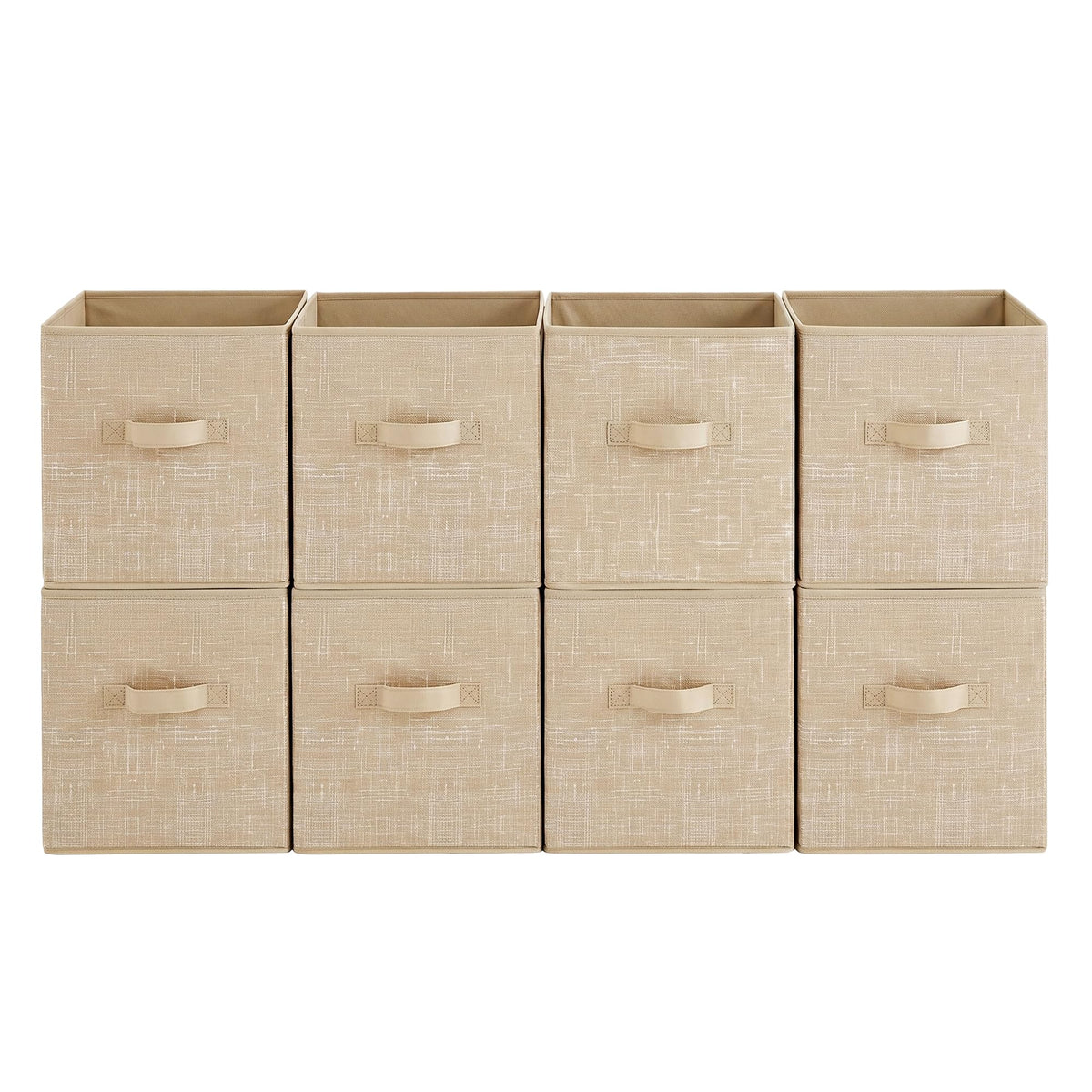 SONGMICS HOME Foldable Storage Cubes Set of 8, Fabric Shelf Organizer Bins with Handles, Closet
